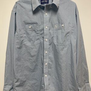 Wrangler Men's Patterned Blue Button-Down Shirt